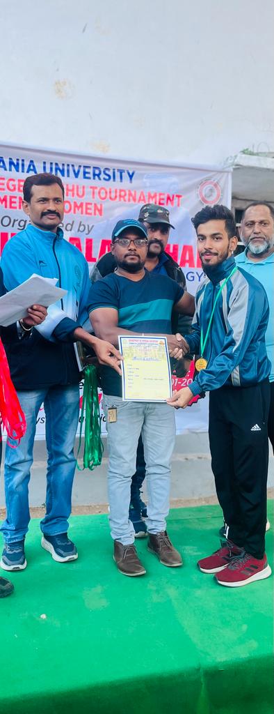 Osmania University Inter College Tournament Wushu Championship held at Nawab Shah Alam College of Engineering & Technology on 24-01-2023.
Shaik Saud Al Amoodi of MJCET won the GOLD medal 🥇and got selected for ALL INDIA INTER UNIVERSITY