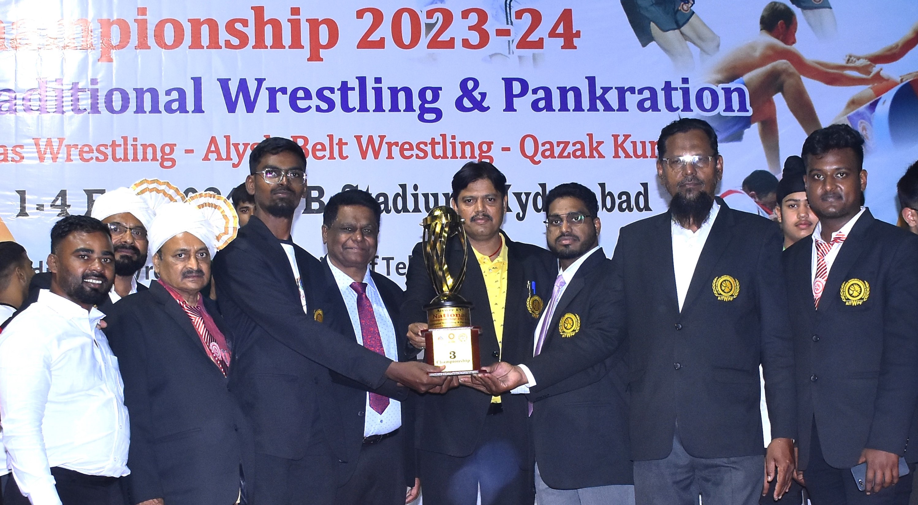 11th AITWPF National Championship, 1-4 Feb. 2024, Hyderabad, Telangana
Mohammed Abdul Hakeem -80kg Sr.Men

MAS WRESTLING Gold Medal 🥇

QAZAKH KURESHI Silver Medal 🥈
