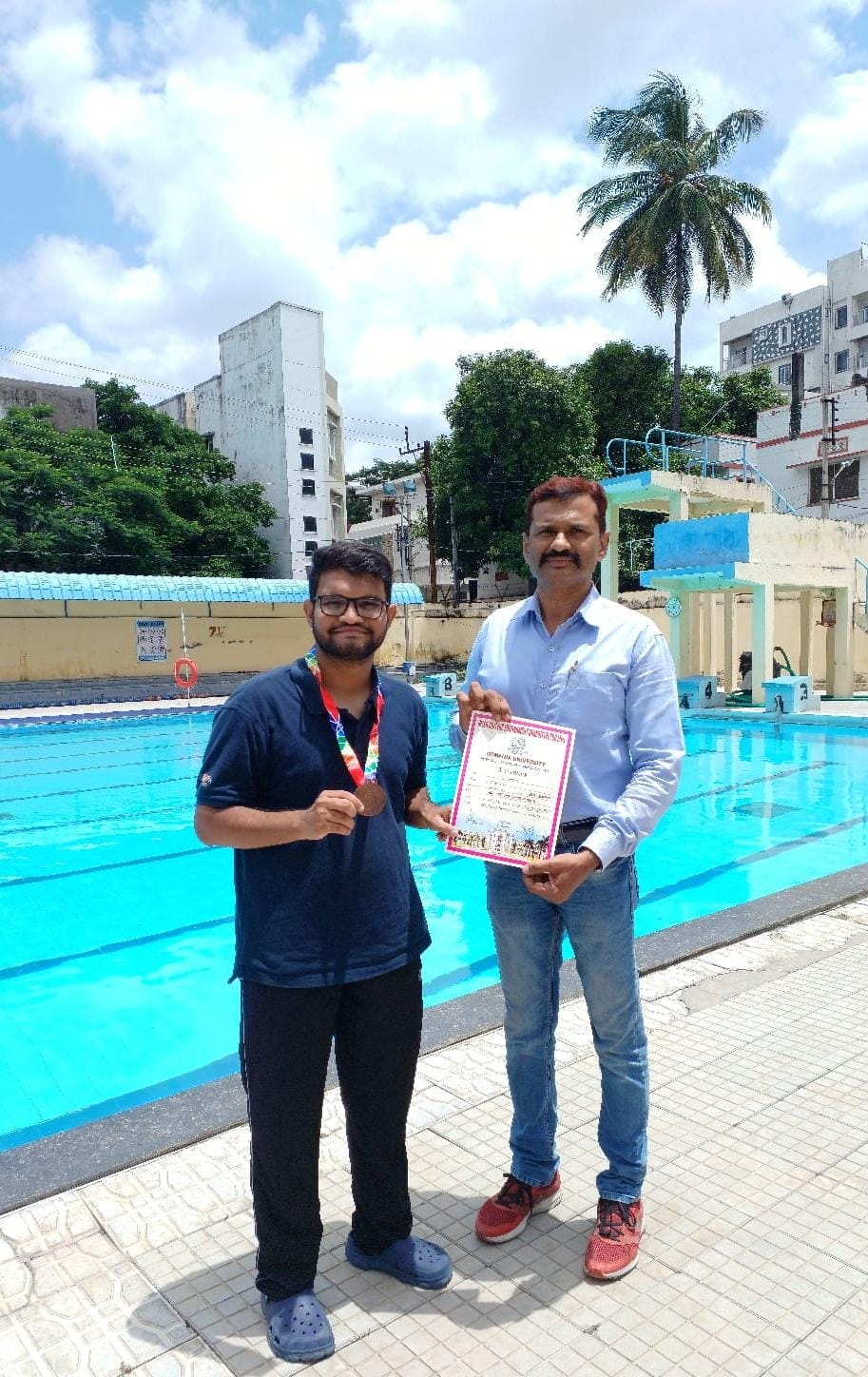 OSMANIA UNIVERSITY Inter College Swimming Championship 2025-26.
Abdullah Hafeez Qureshi of MJCET EEE-4,  won the Bronze medal ? in the 200m Butterfly event held at GHMC swimming pool, Secunderabad on 25-08-2025.