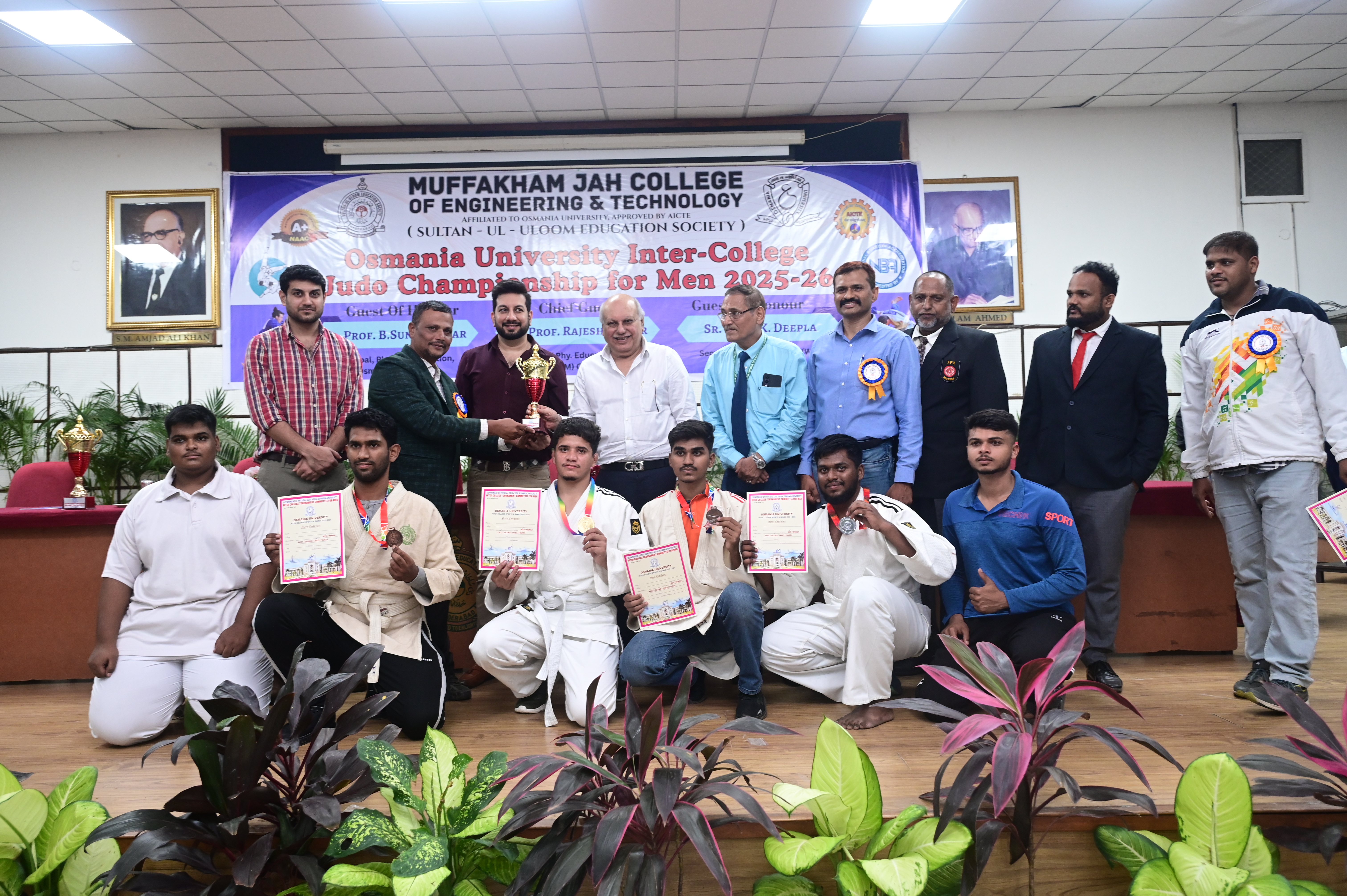 Osmania University Inter College Judo Championship 2025-26 at MJCET