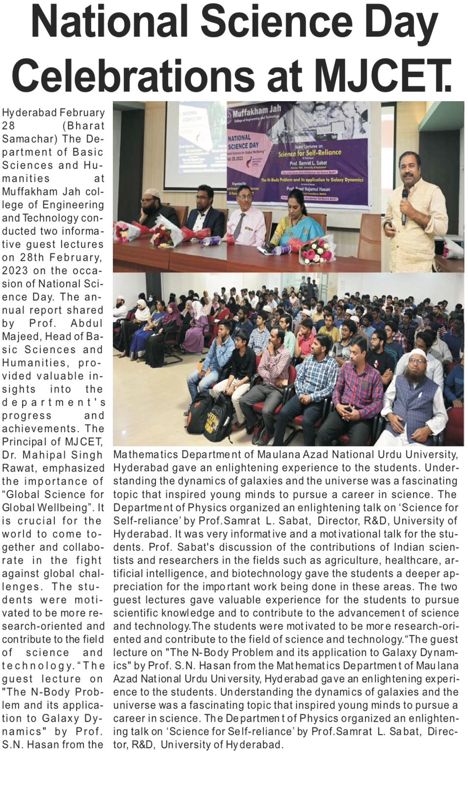 National Science Day Celebrations 2023